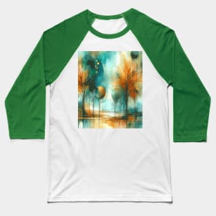 Abstract Watercolor Trees Baseball T-Shirt